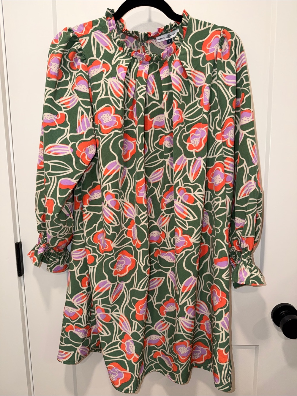Michelle McDowell Caroline Dress in Cobble Hill Olive Print - floral preppy